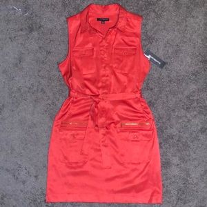 Sharangano 12 Sleeveless Orange Shirtdress NWT
